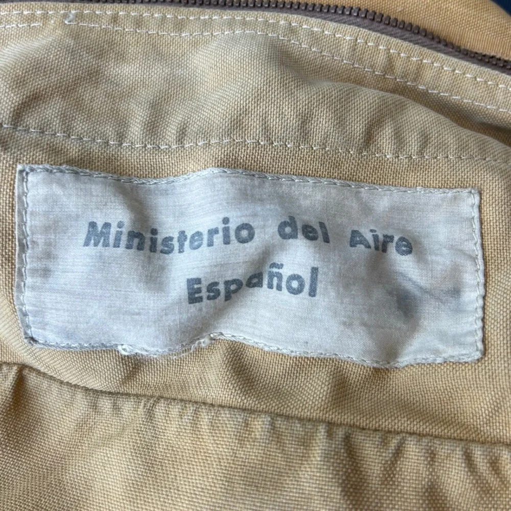 RARE Vintage Spanish Air Force MilitarY Canvas Duffel Bag Tan Utility Carryall